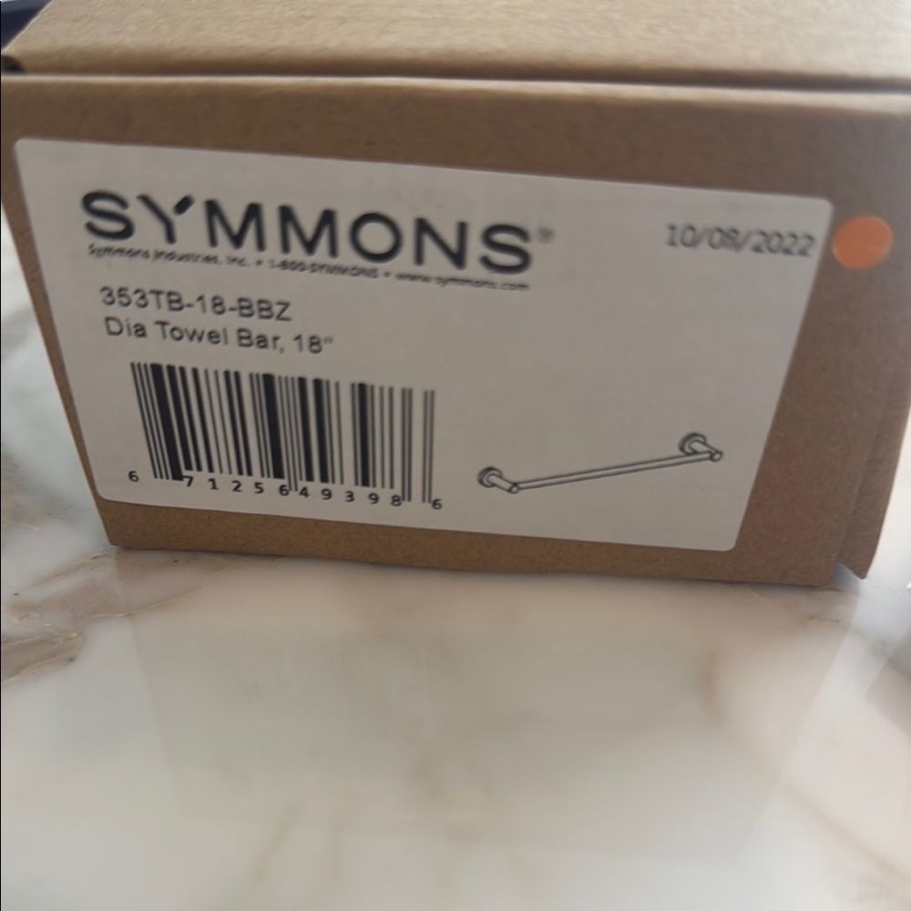 SYMMONS Dia towel bar 18” braided bronze